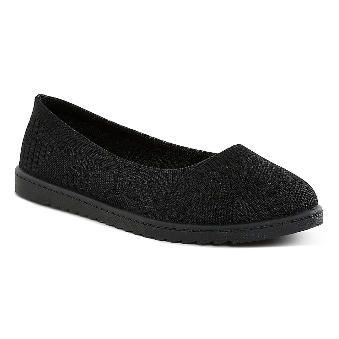 knitted flat ballet flats#color_black