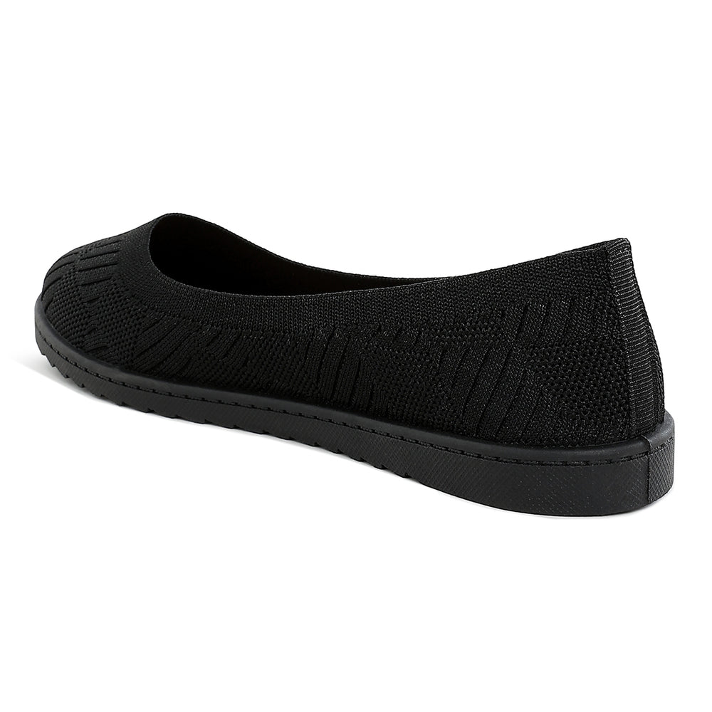 knitted flat ballet flats#color_black