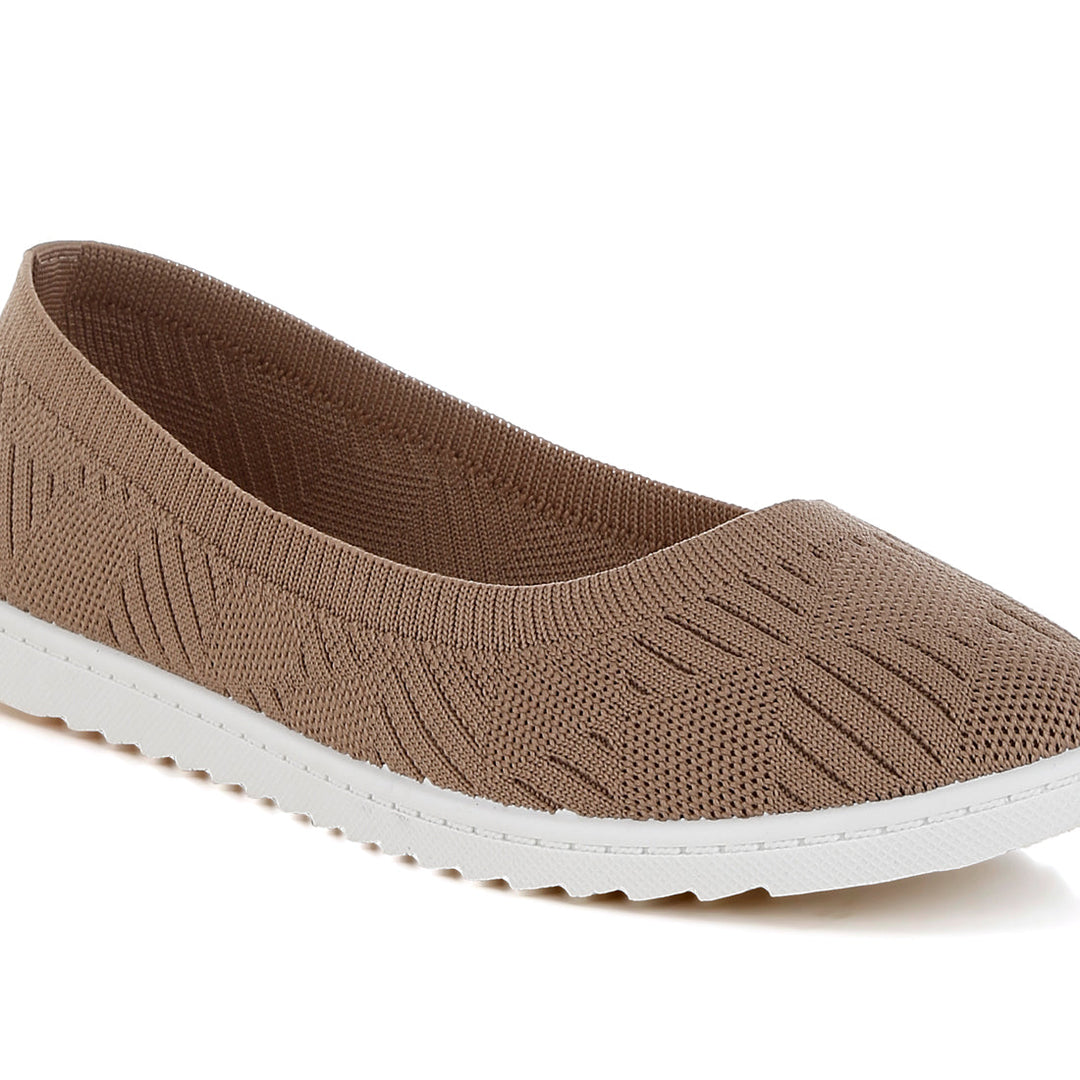 knitted flat ballet flats#color_taupe
