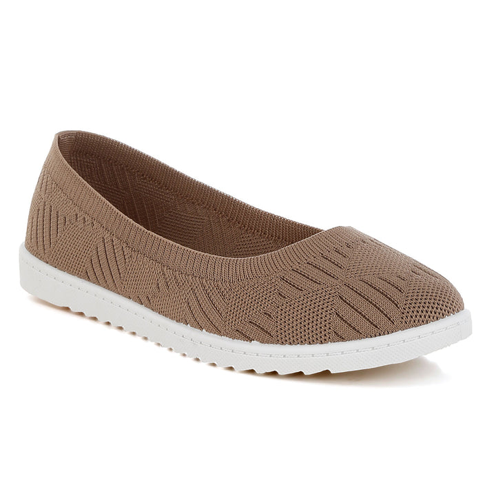 knitted flat ballet flats#color_taupe