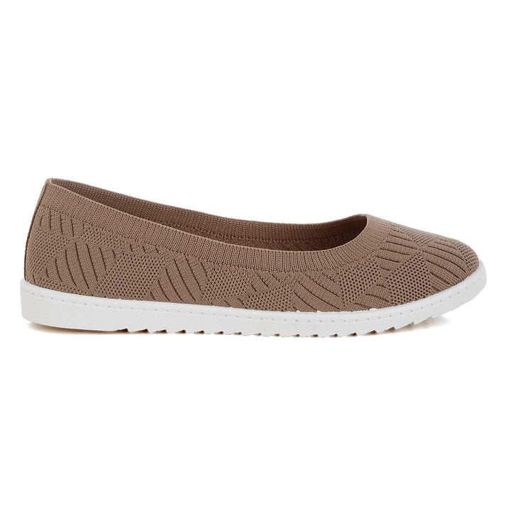 knitted flat ballet flats#color_taupe
