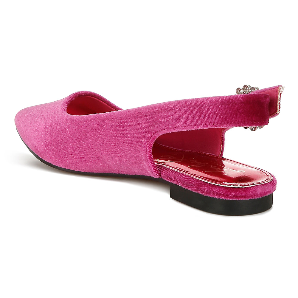 velvet slingback flat sandals#color_fuchsia