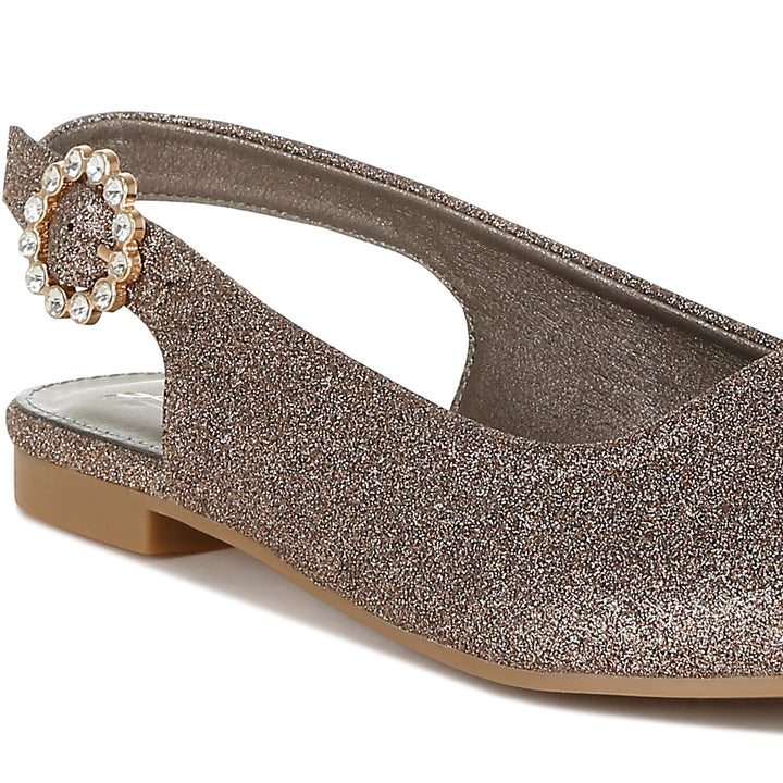 glitter slingback flat sandals#color_bronze