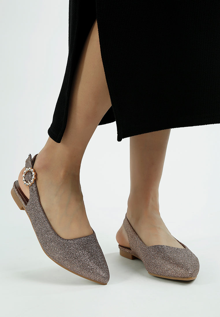 women glitter slingback flat sandals#color_bronze