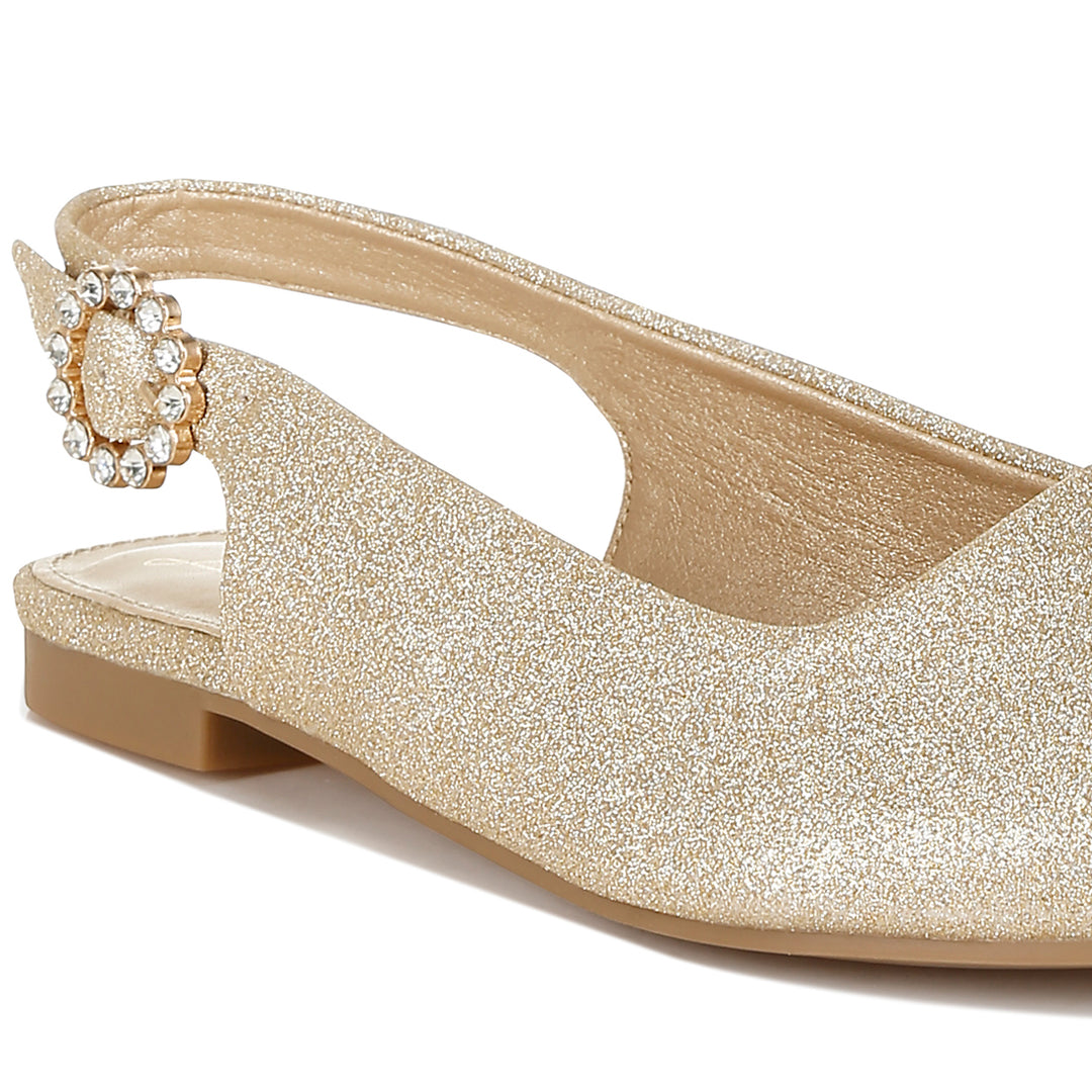 glitter slingback flat sandals#color_gold