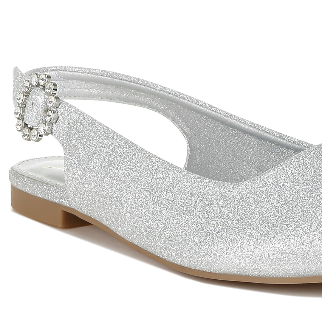 glitter slingback flat sandals#color_silver