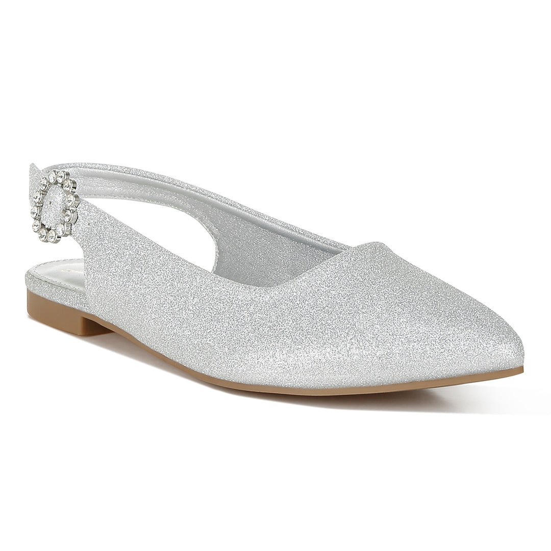 glitter slingback flat sandals#color_silver