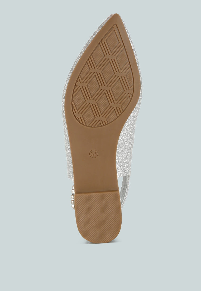women glitter slingback flat sandals#color_silver