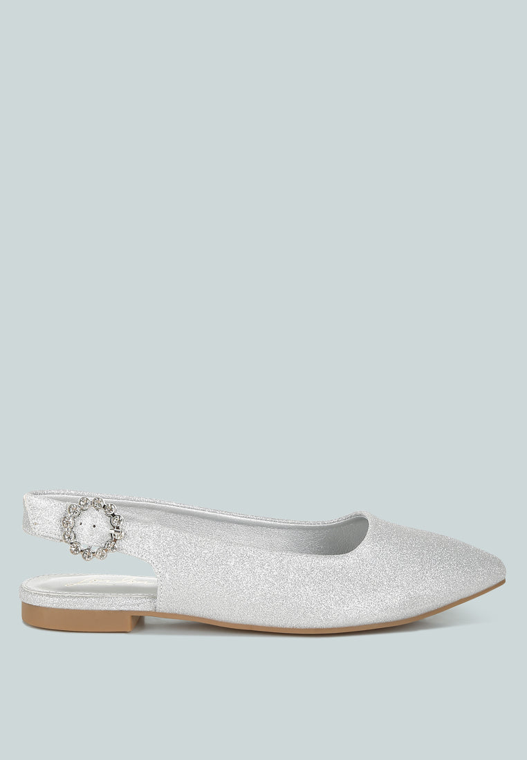 women glitter slingback flat sandals#color_silver