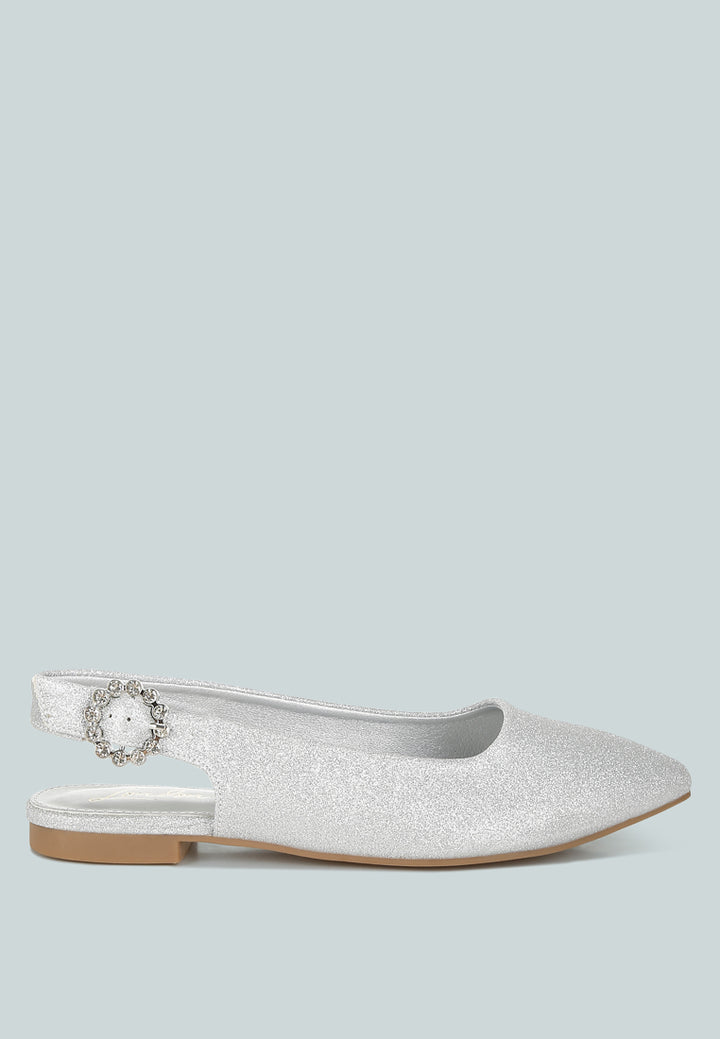 women glitter slingback flat sandals#color_silver