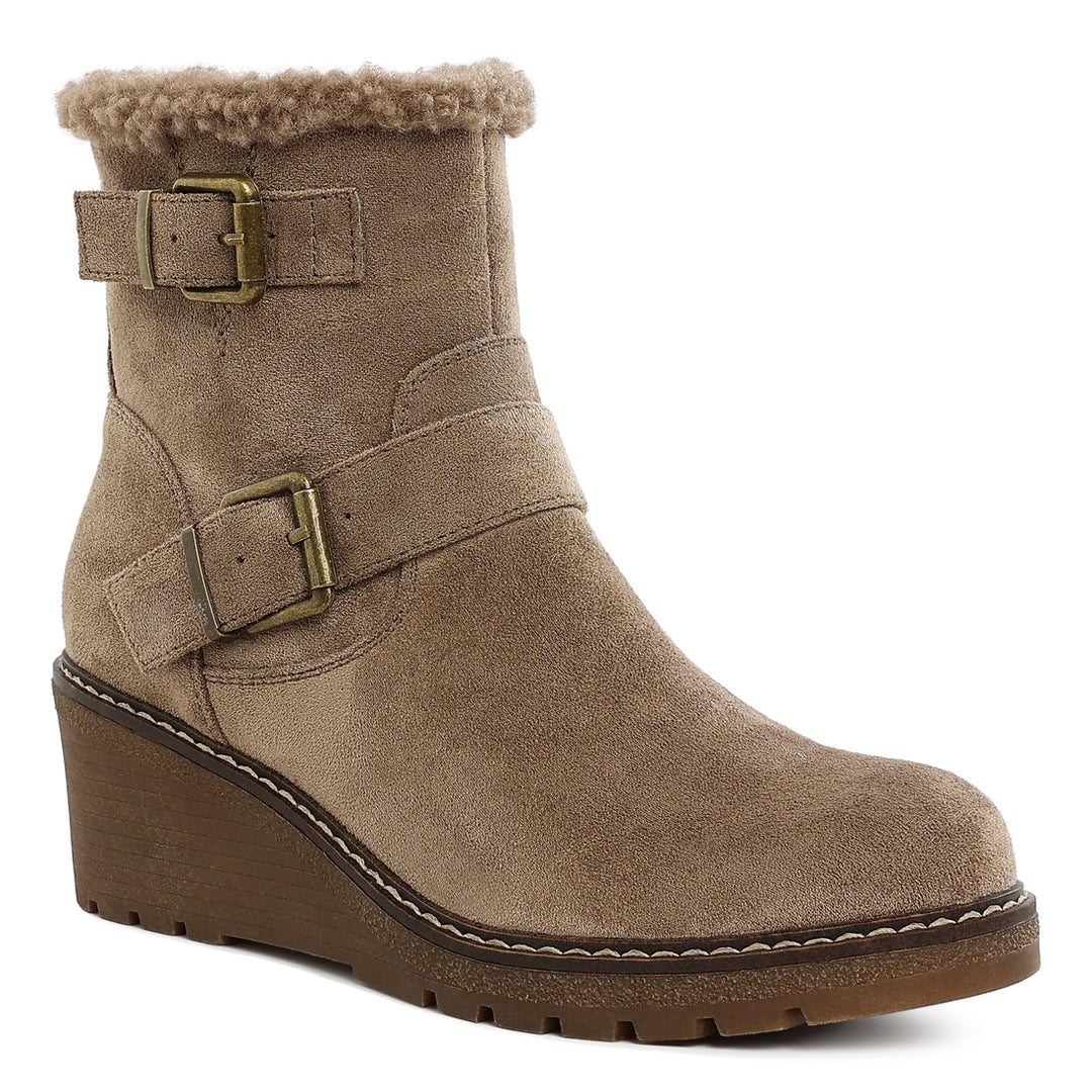 faux fur harness boots#color_taupe