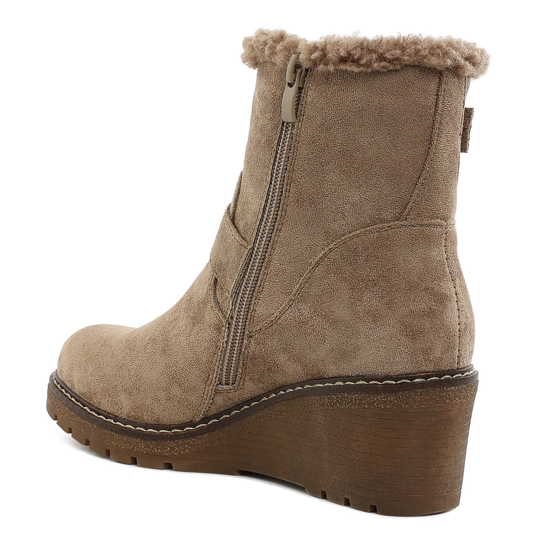 faux fur harness boots#color_taupe