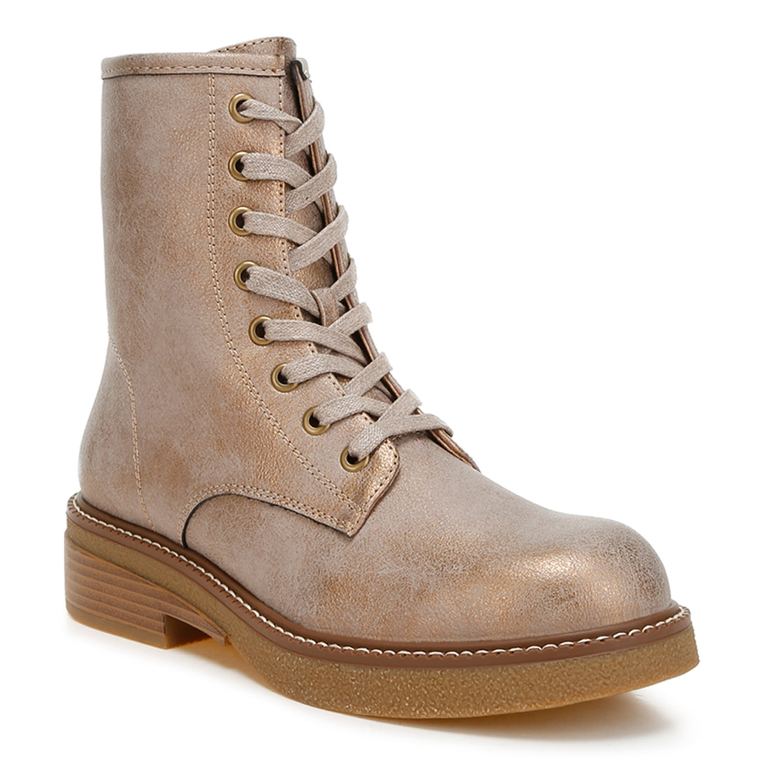 faux leather lace up boots#color_tan