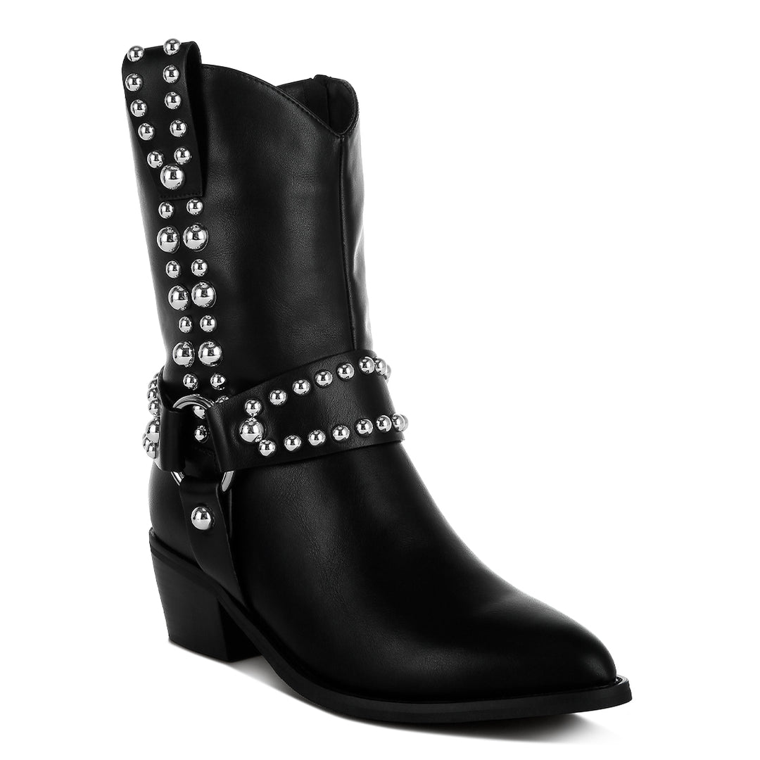 studded harness detail boots#color_black