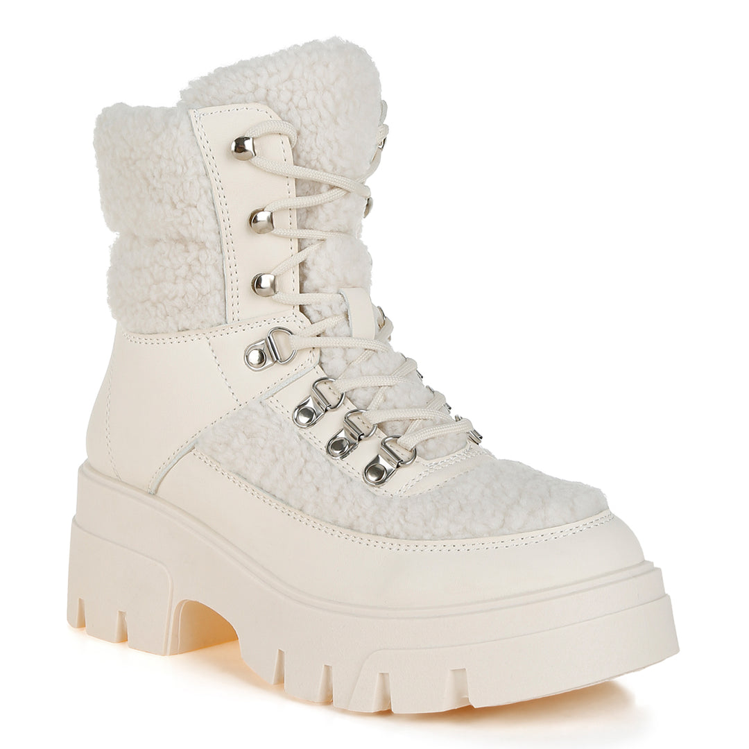 faux fur detail chunky hiker boots#color_beige