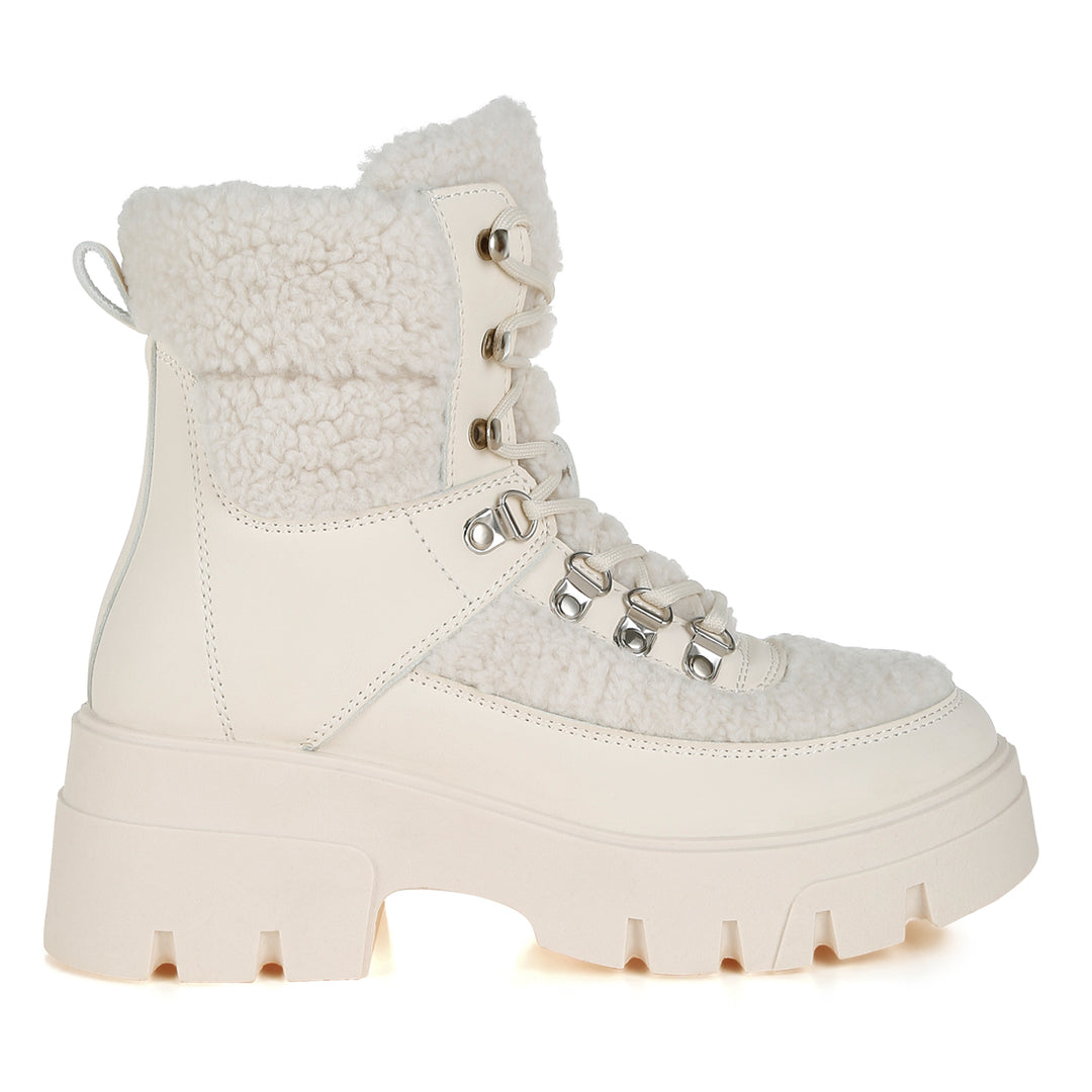 faux fur detail chunky hiker boots#color_beige