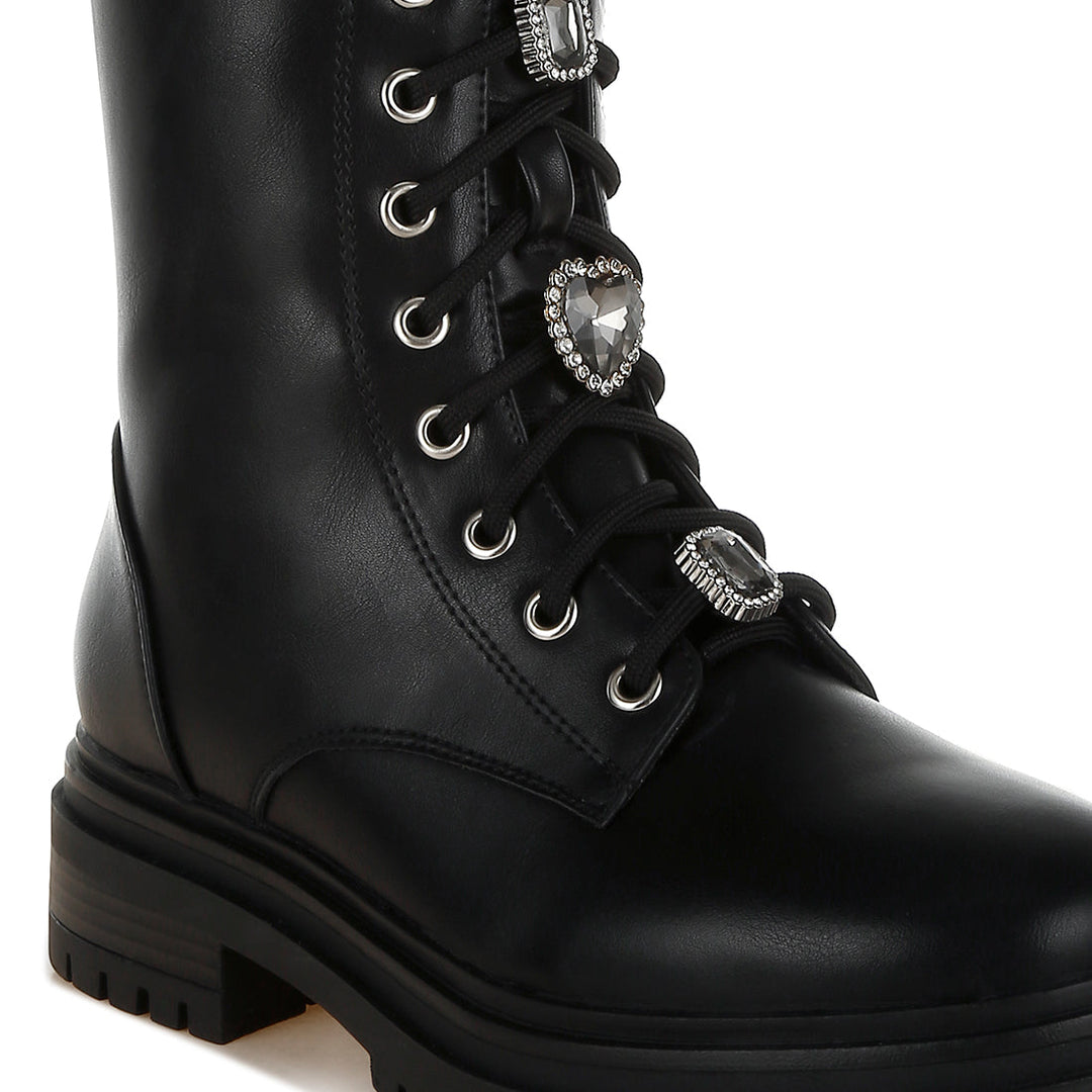 rhinestone jewelled chunky boots#color_black