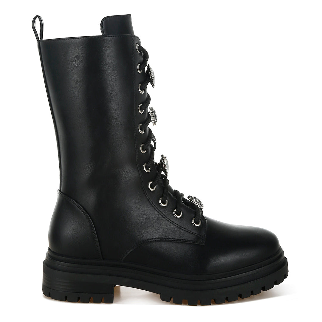 rhinestone jewelled chunky boots#color_black