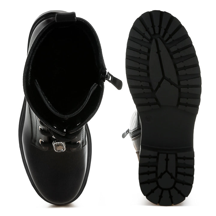 rhinestone jewelled chunky boots#color_black