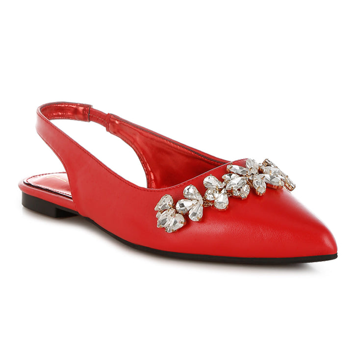 diamante embellished flat sandals#color_red