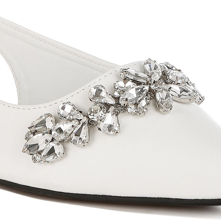 diamante embellished flat sandals#color_white