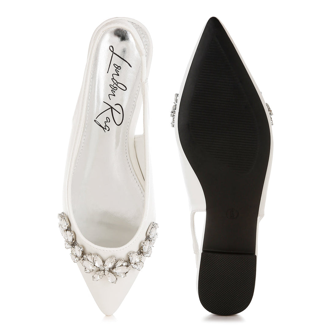 diamante embellished flat sandals#color_white