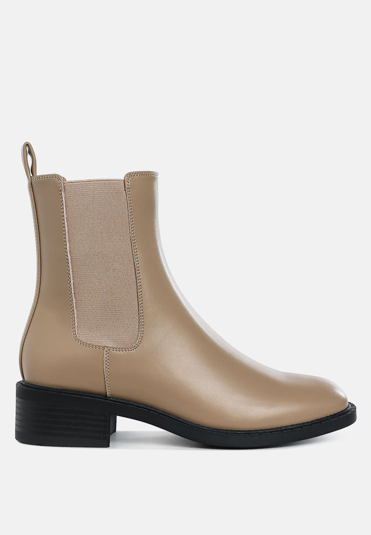 women stacked heel chelsea boots#color_beige