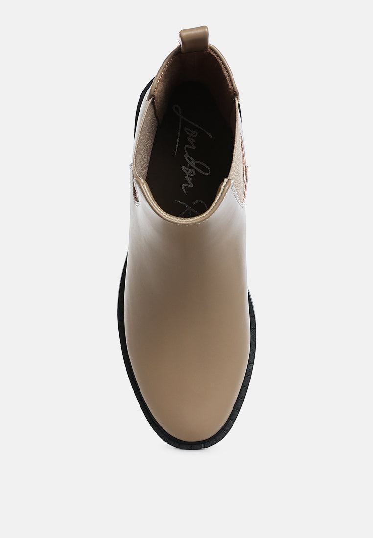 women stacked heel chelsea boots#color_beige