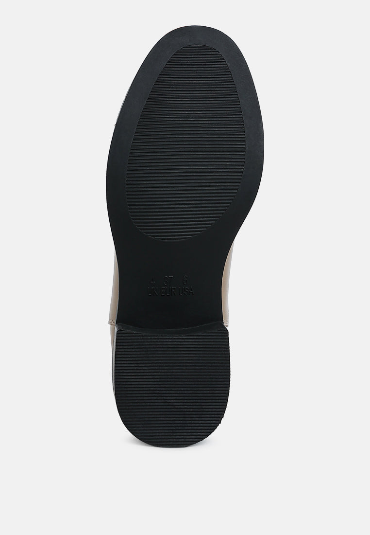 women stacked heel chelsea boots#color_beige