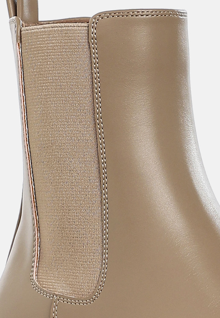 women stacked heel chelsea boots#color_beige
