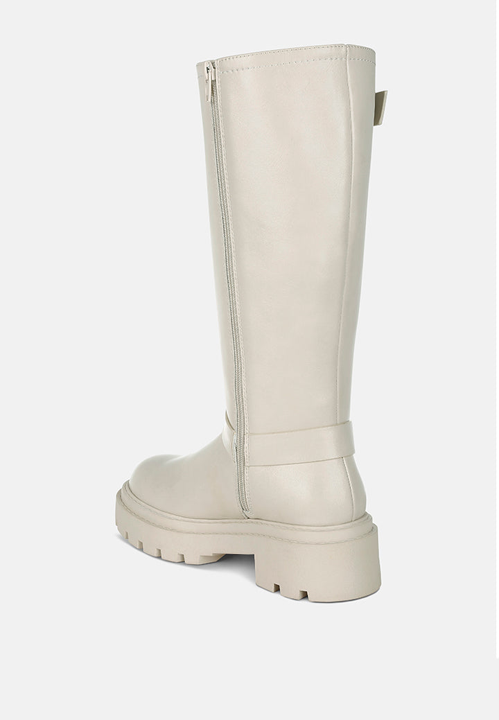 women harnes detail long boots#color_beige