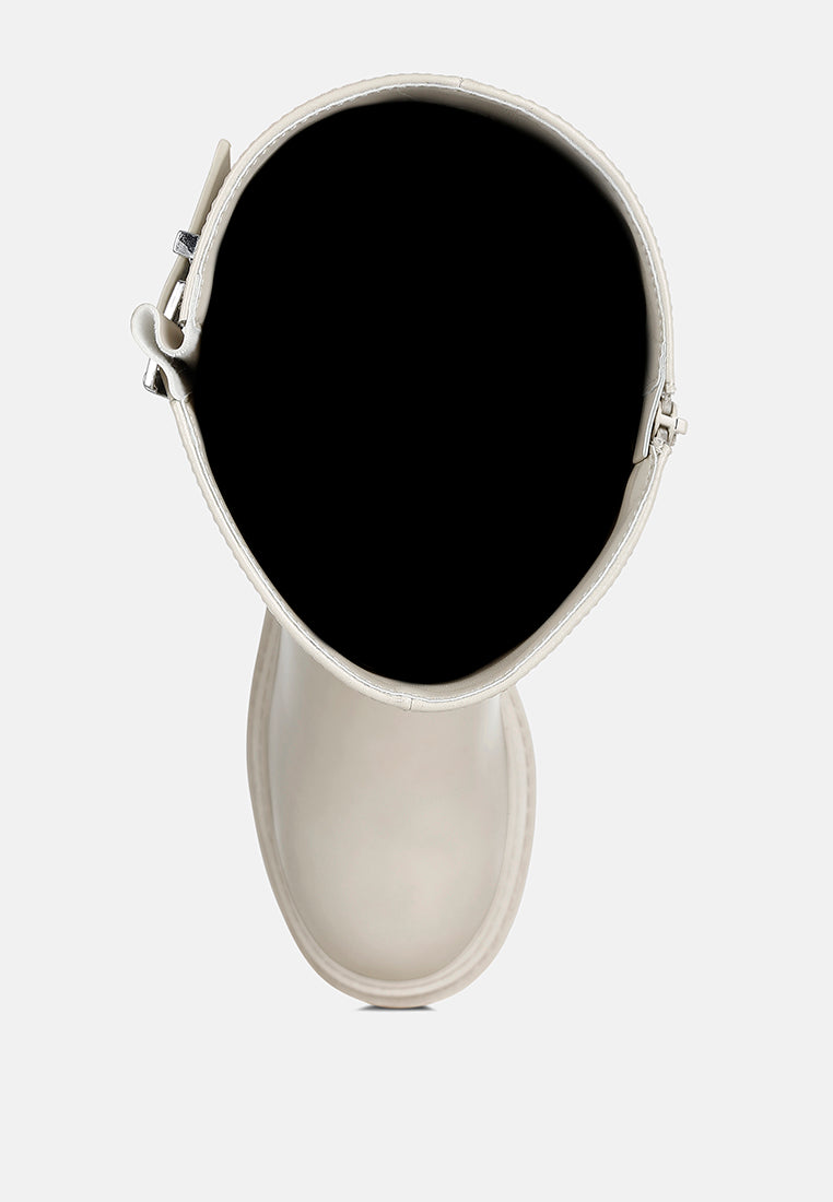 women harnes detail long boots#color_beige