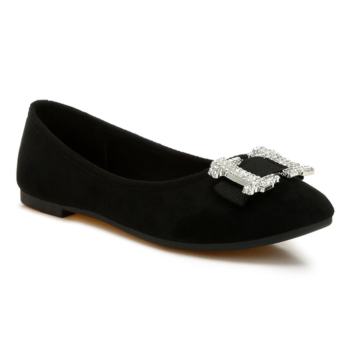 rhinestone buckle detail ballerinas
#color_black