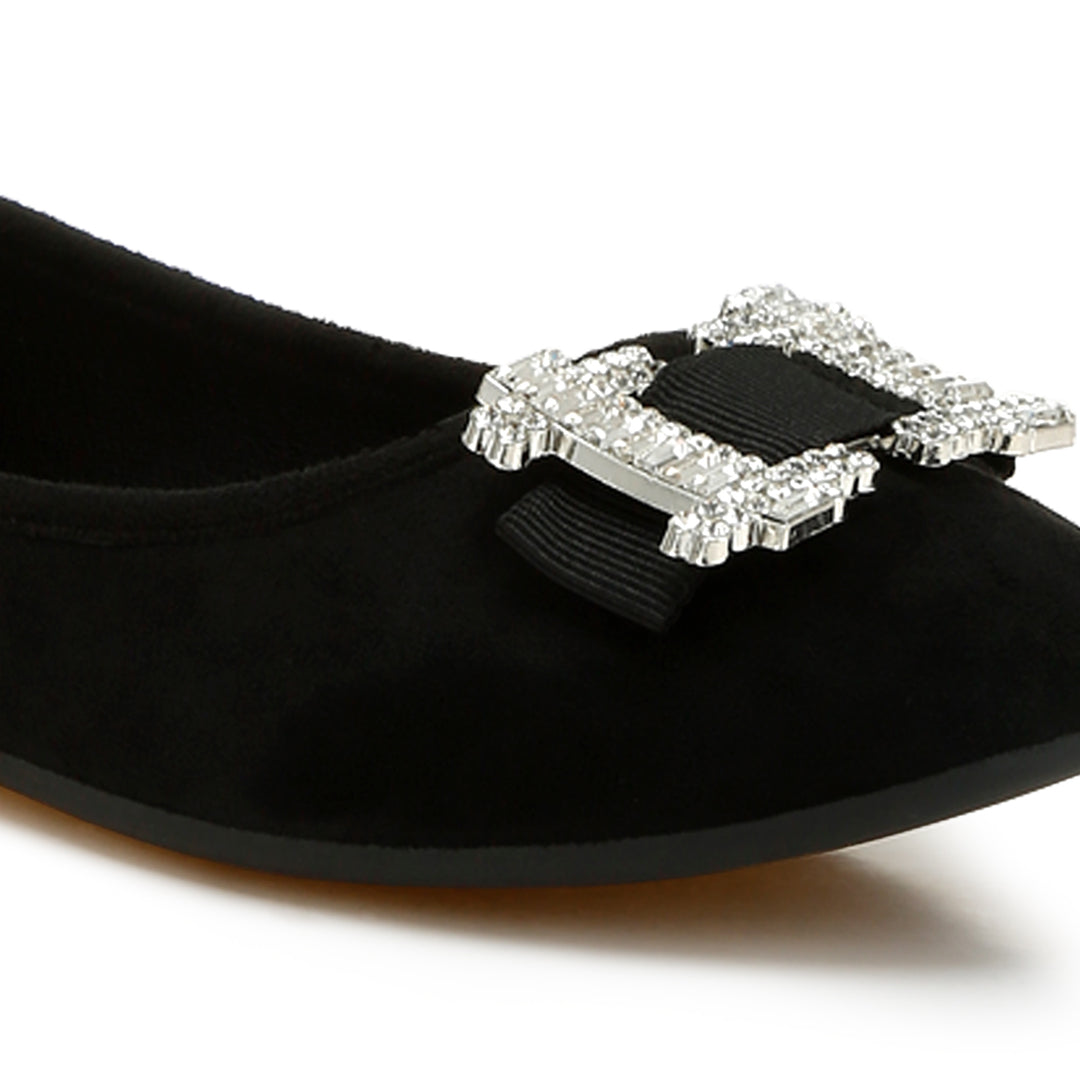 rhinestone buckle detail ballerinas
#color_black