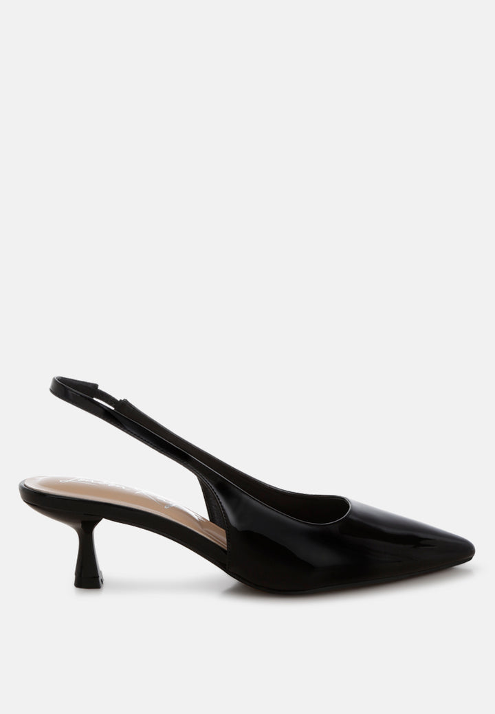 Women Kitten Heel Slingback Sandals