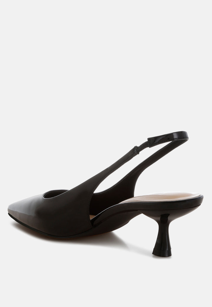 Women Kitten Heel Slingback Sandals