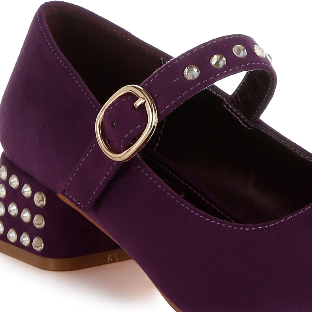 studded mary jane pumps#color_purple