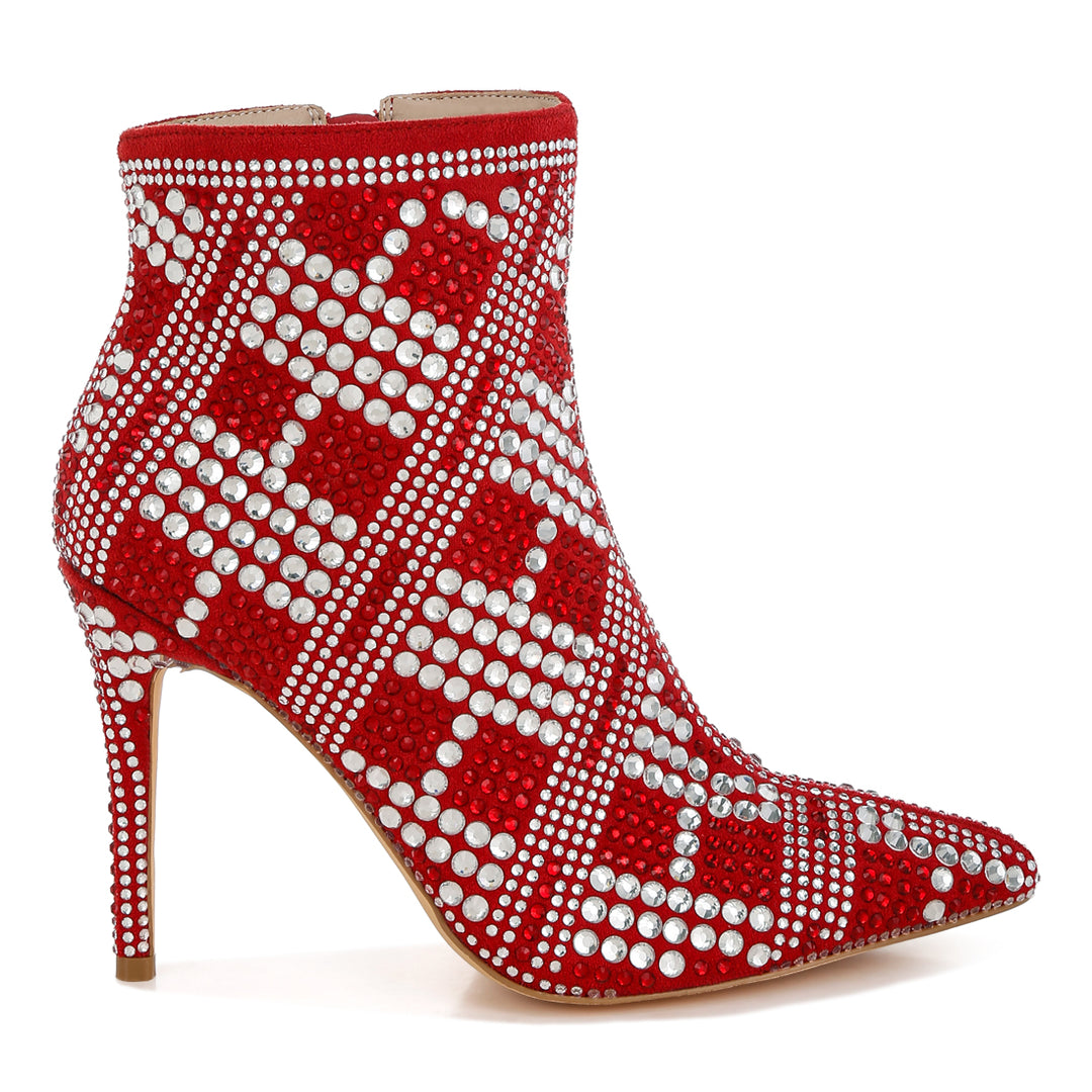 rhinestones studded stiletto heel boots#color_red