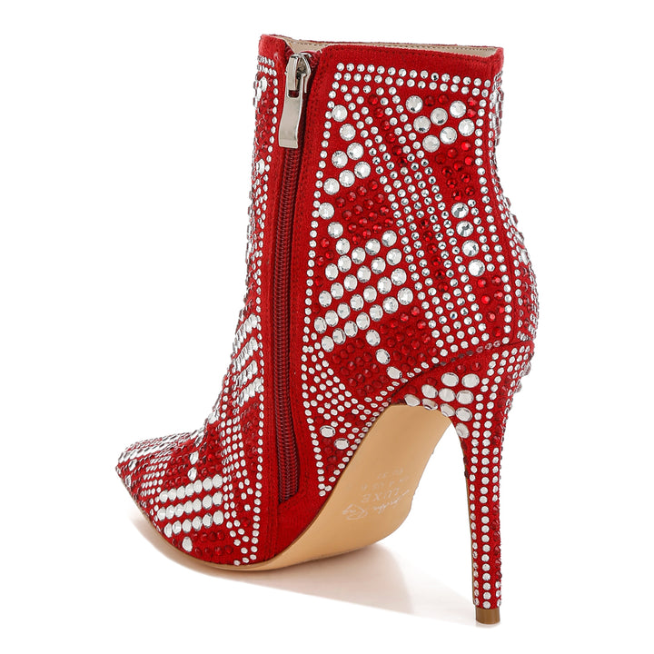 rhinestones studded stiletto heel boots#color_red