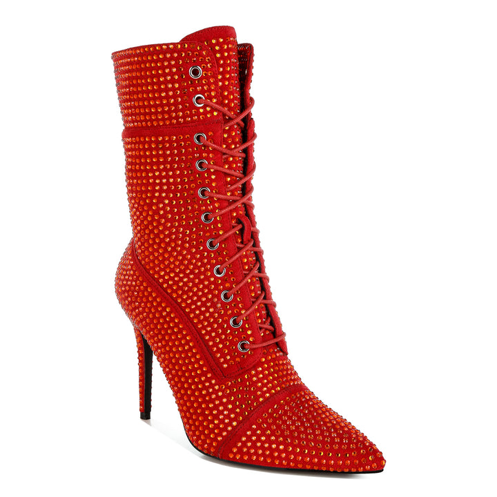 rhinestones embellished calf boots#color_red