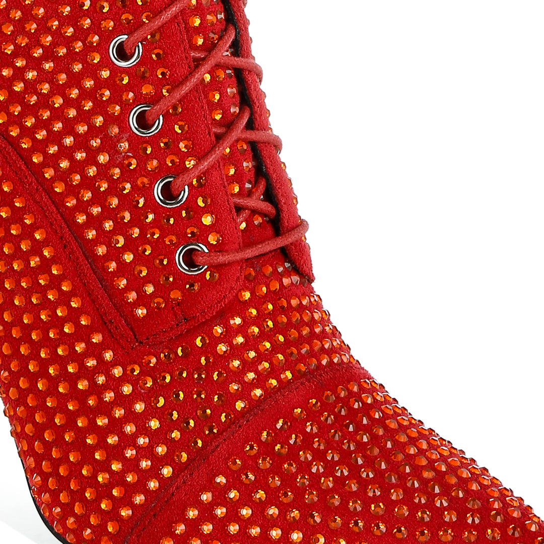 rhinestones embellished calf boots#color_red