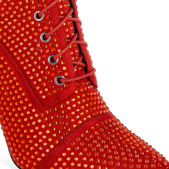 rhinestones embellished calf boots#color_red