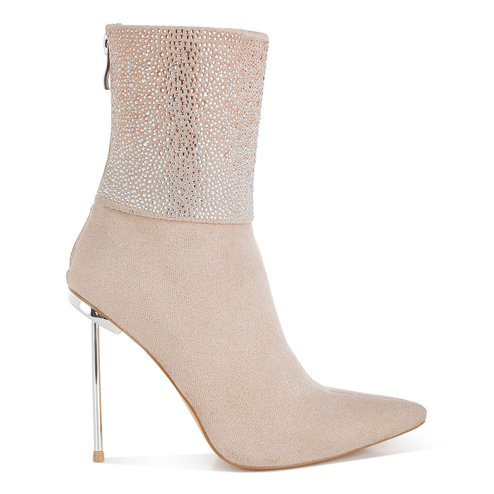 rhinestones embellished foldover boots#color_beige