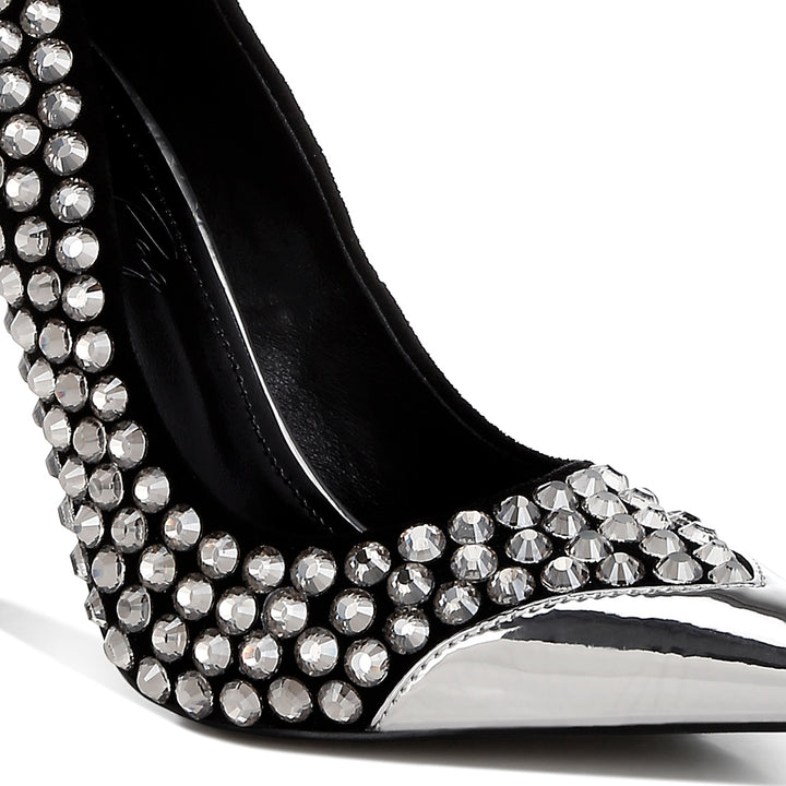 diamante embellished stiletto pumps#color_black