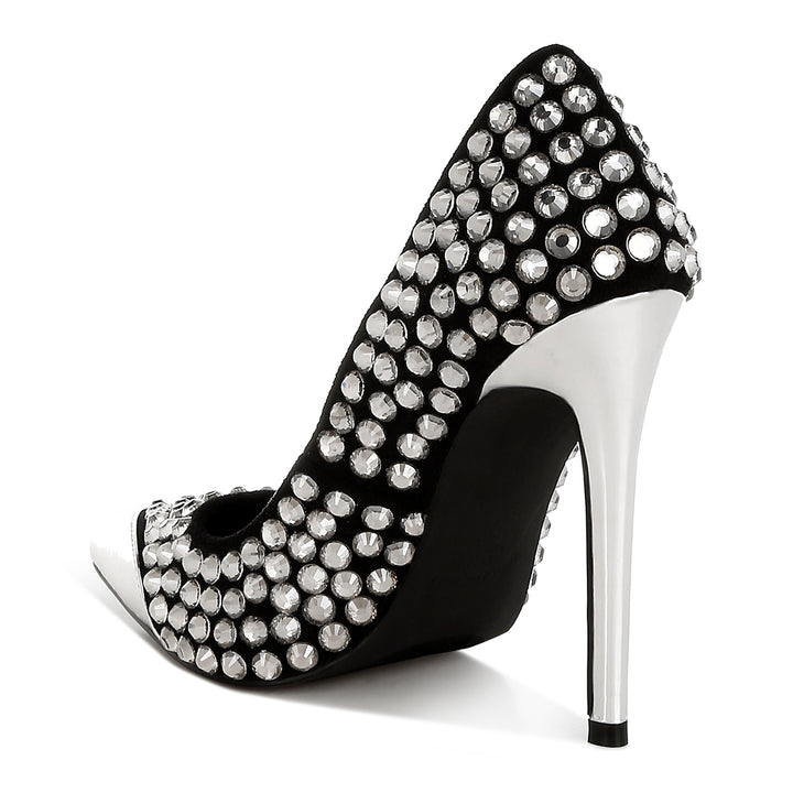 diamante embellished stiletto pumps#color_black