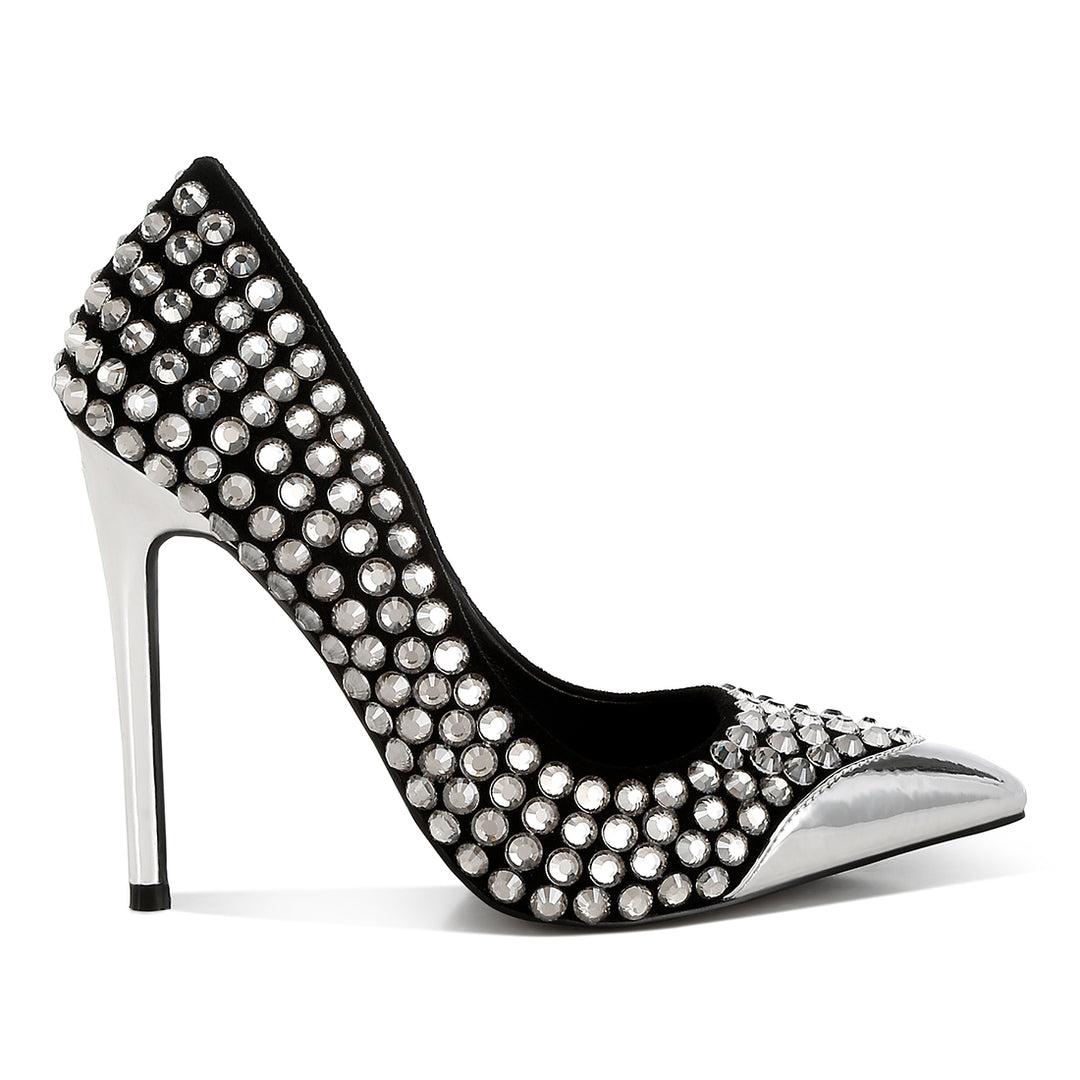 diamante embellished stiletto pumps#color_black