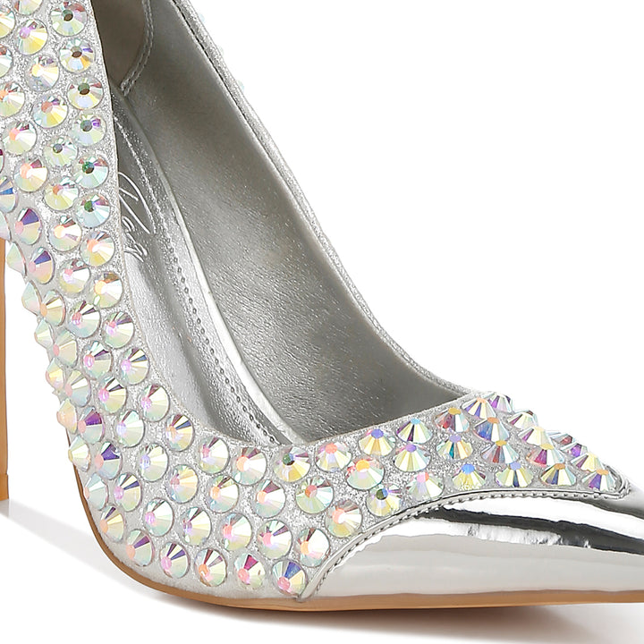 diamante embellished stiletto pumps#color_silver