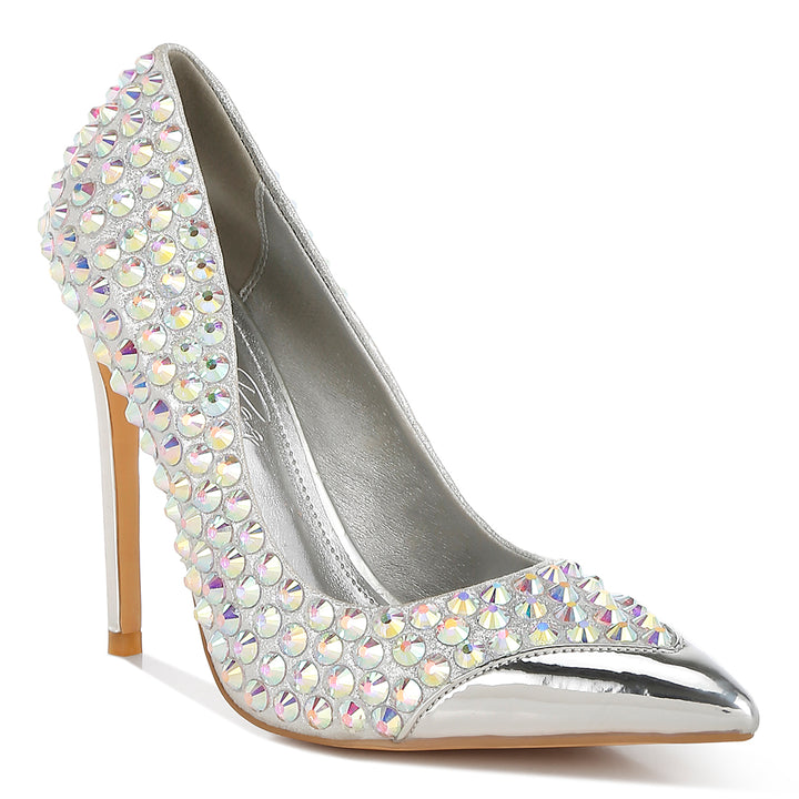 diamante embellished stiletto pumps#color_silver