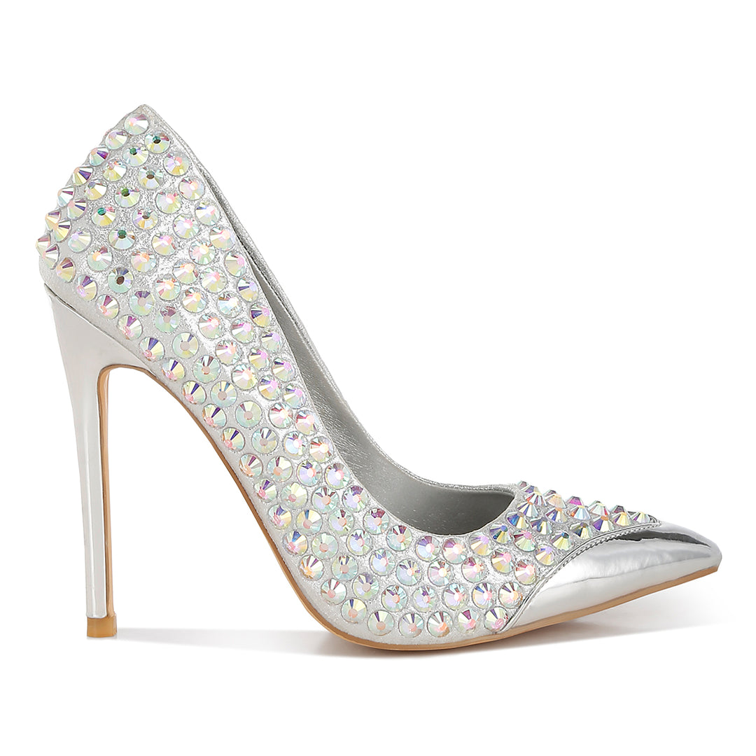 diamante embellished stiletto pumps#color_silver