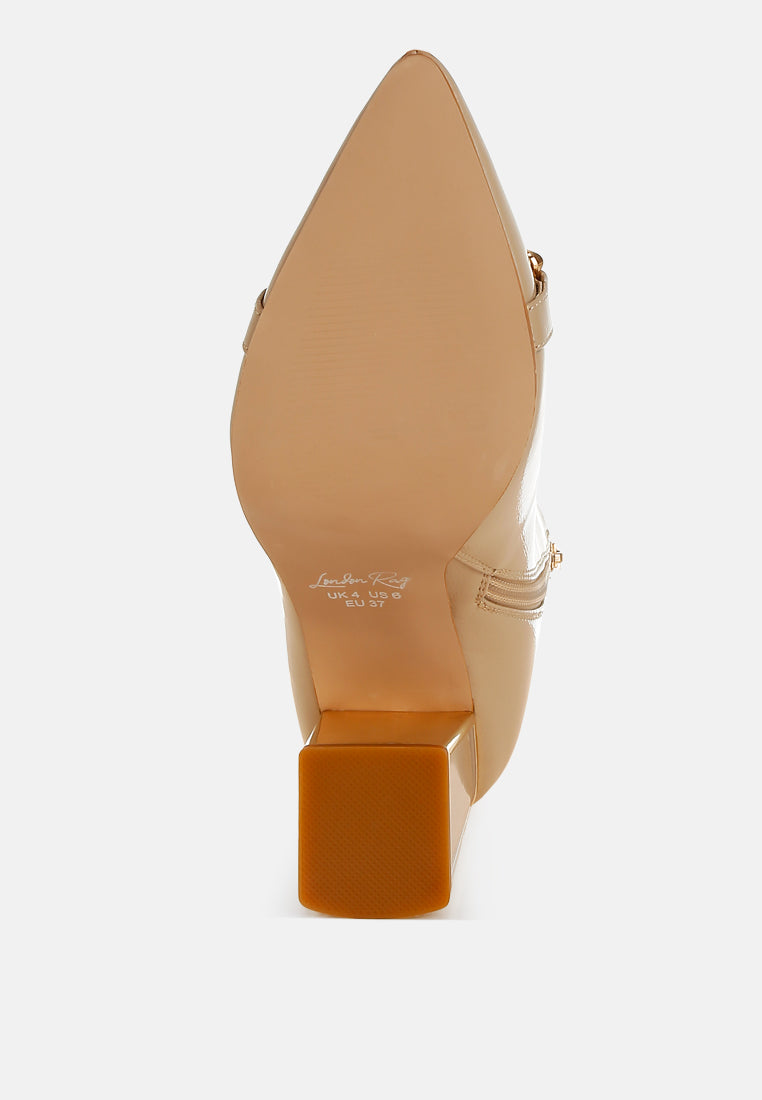 women metallic chain detail boots#color_beige